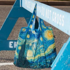 Van Gogh Starry Night Recycled Shopping Bag by Loqi