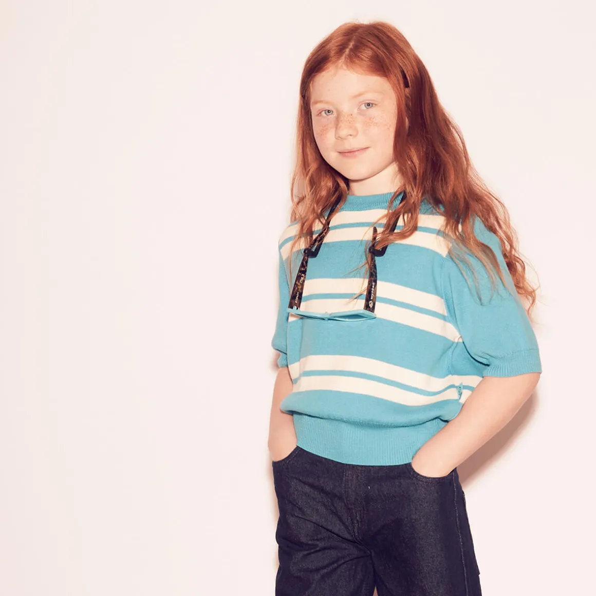 Vela Knit Top in Turquoise by Wynken