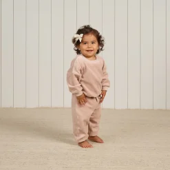 Velour Relaxed Sweatpant in Blush by Quincy Mae