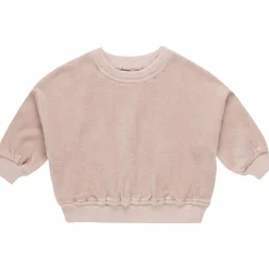 Velour Relaxed Sweatshirt in Blush by Quincy Mae