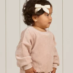 Velour Relaxed Sweatshirt in Blush by Quincy Mae