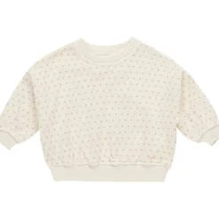 Velour Relaxed Sweatshirt in Polka Dot by Quincy Mae