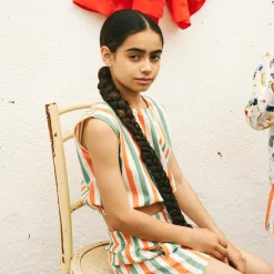 Vertical Stripes Woven Top by Bobo Choses - Last Ones In Stock - 6-9 Years