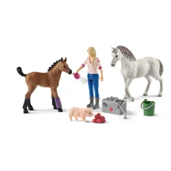 Vet Visiting Mare and Foal by Schleich