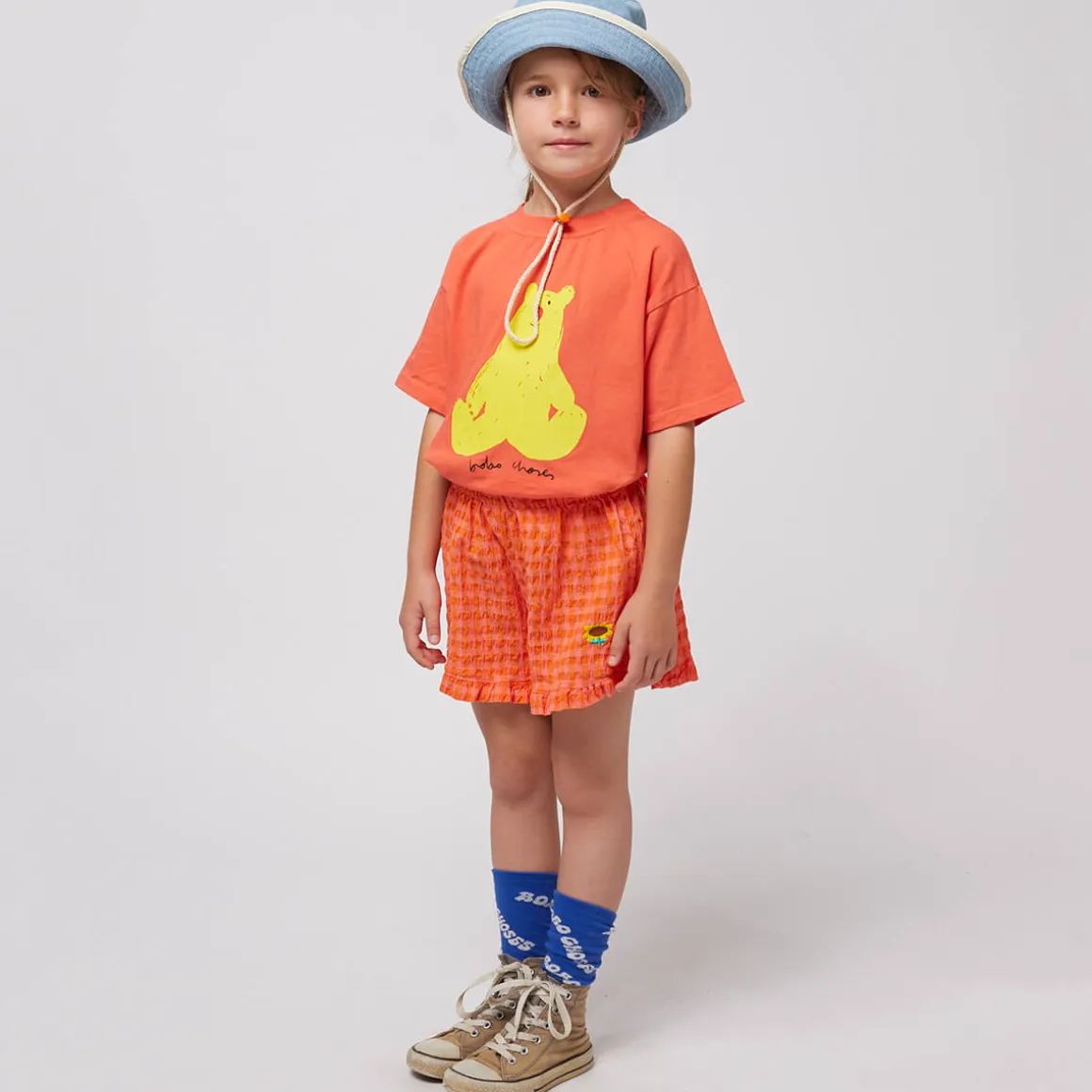 Vichy Ruffle Woven Shorts by Bobo Choses