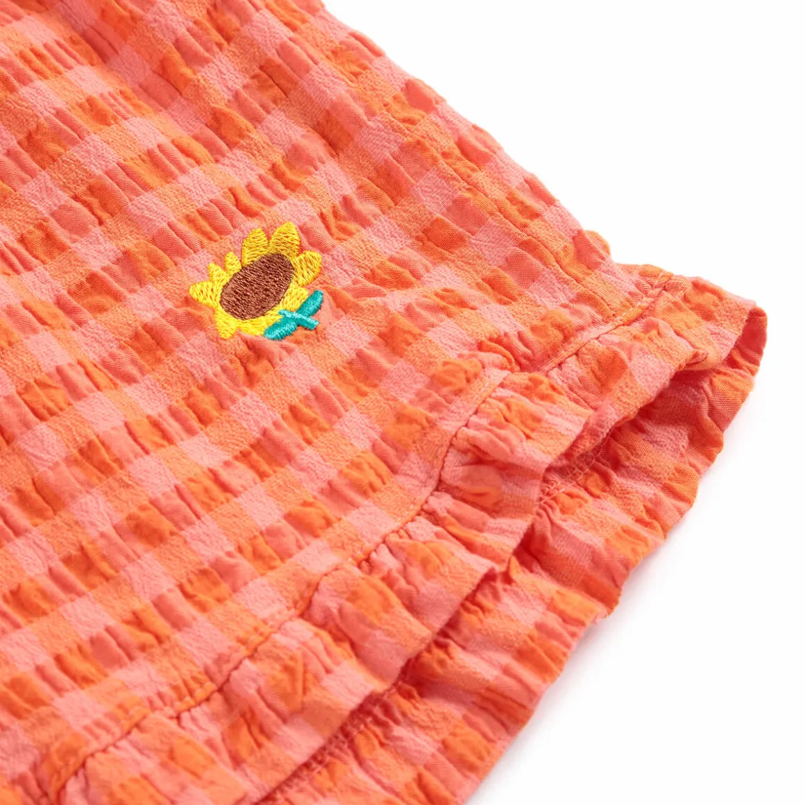 Vichy Ruffle Woven Shorts by Bobo Choses