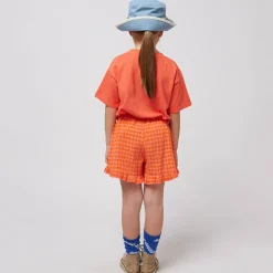 Vichy Ruffle Woven Shorts by Bobo Choses