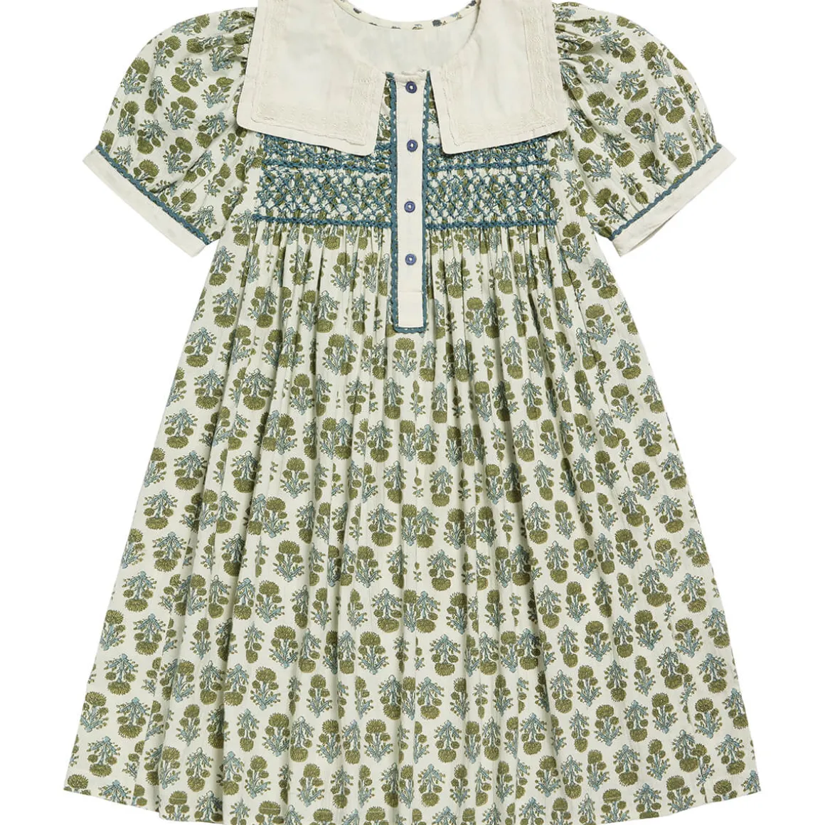Violet Dress in Fern Jaipur Floral by Little Cotton Clothes