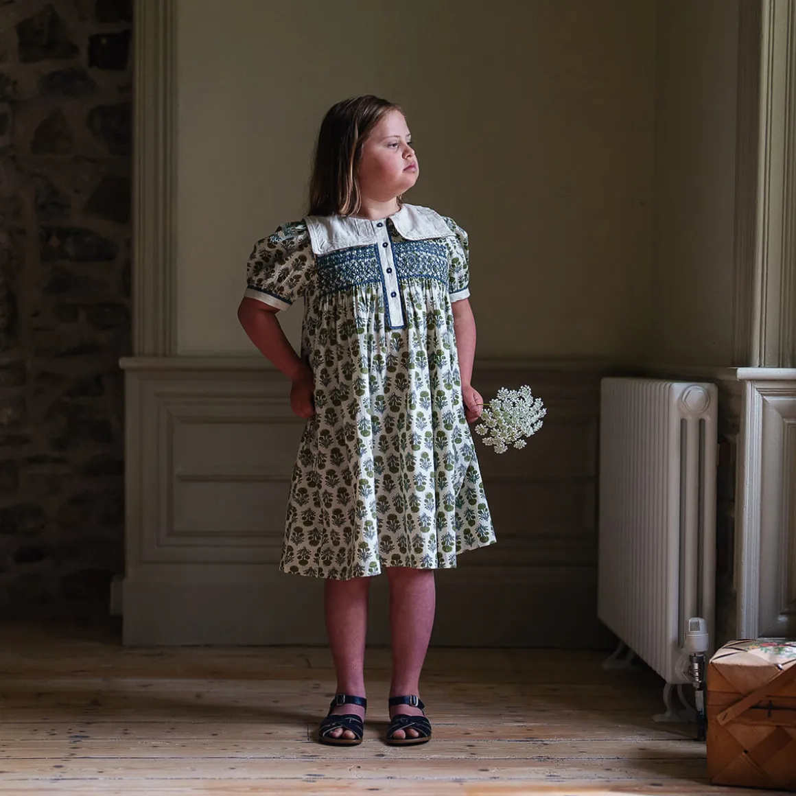 Violet Dress in Fern Jaipur Floral by Little Cotton Clothes