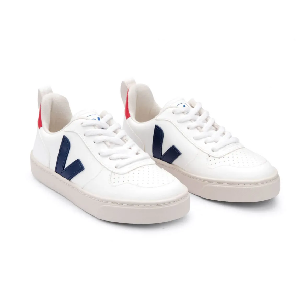 V-10 Lace CWL Trainers in White / Cobalt Pekin by Veja