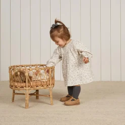 V Smocked Dress in Winter Floral by Quincy Mae