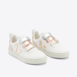 V-10 Velcro Leather Trainers in Multico / Extra White / Shiny by Veja
