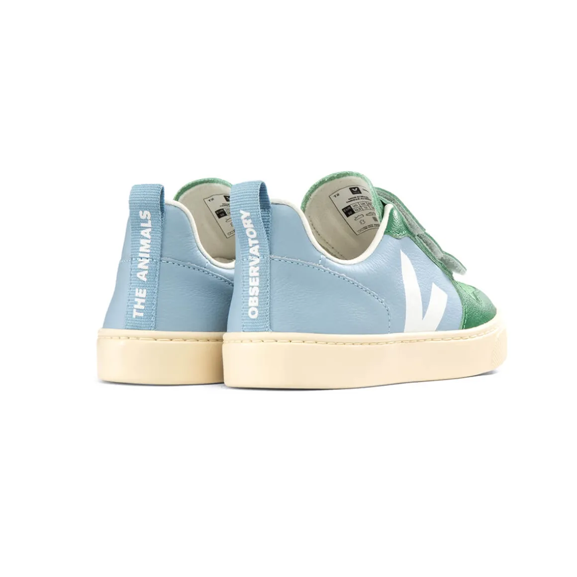 V-10 Velcro Leather Trainers in Steel by Veja X The Animals Observatory - Last One In Stock - EUR 22 / UK 5.5