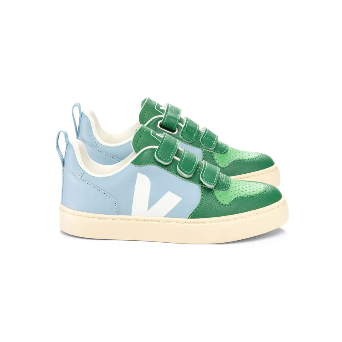 V-10 Velcro Leather Trainers in Steel by Veja X The Animals Observatory - Last One In Stock - EUR 22 / UK 5.5