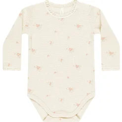 Waffle Long Sleeve Bodysuit in Vintage Rose by Quincy Mae