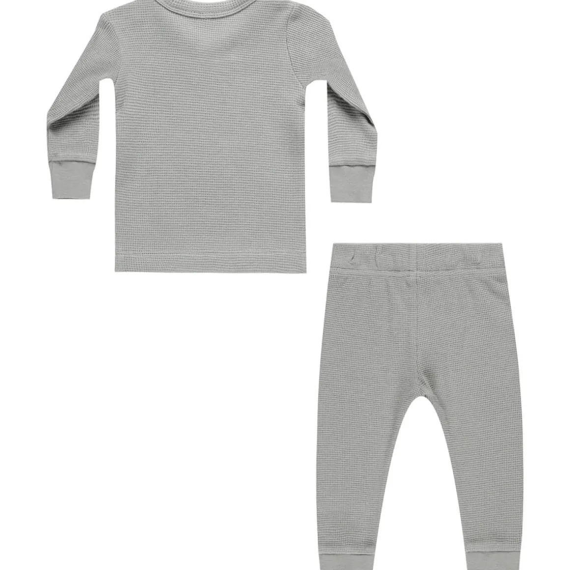 Waffle Top and Pant Set in Dusty Blue by Quincy Mae