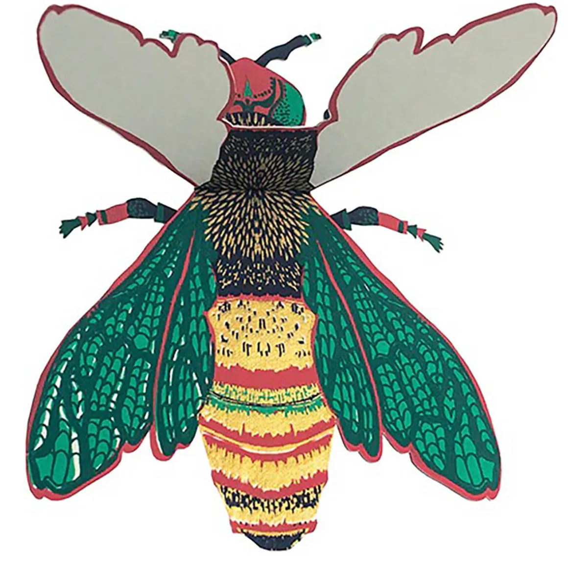 Wasp Shaped Greetings Card by East End Press
