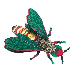 Wasp Shaped Greetings Card by East End Press