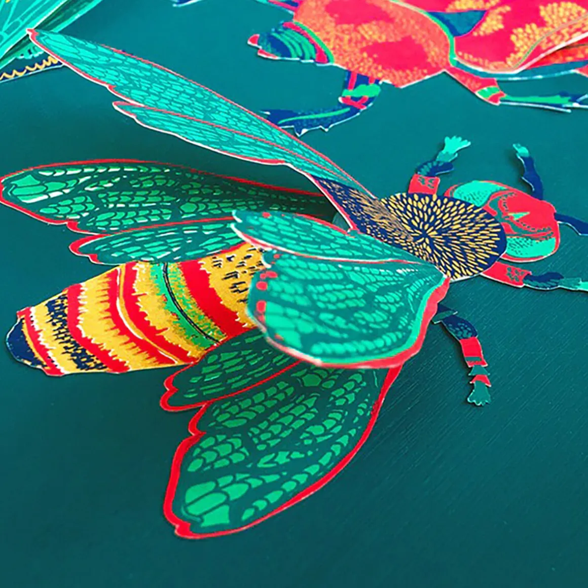 Wasp Shaped Greetings Card by East End Press