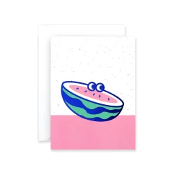 Watermelon Foil Blocked Mini Greetings Card by Rachel Peck for Wrap