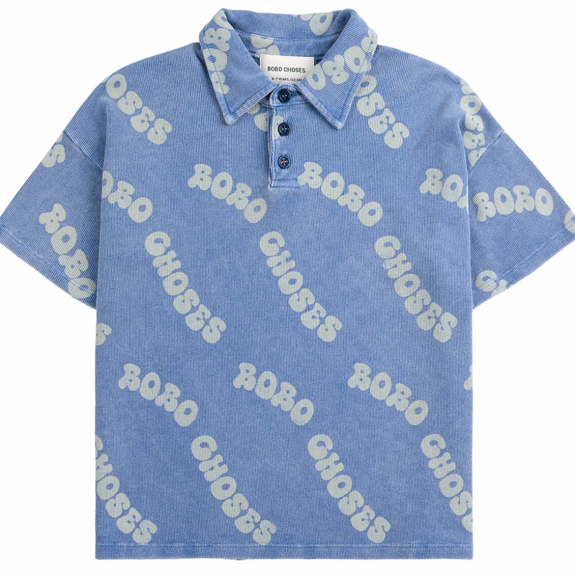 Wavy Bobo Choses All Over Waffle Polo Shirt by Bobo Choses