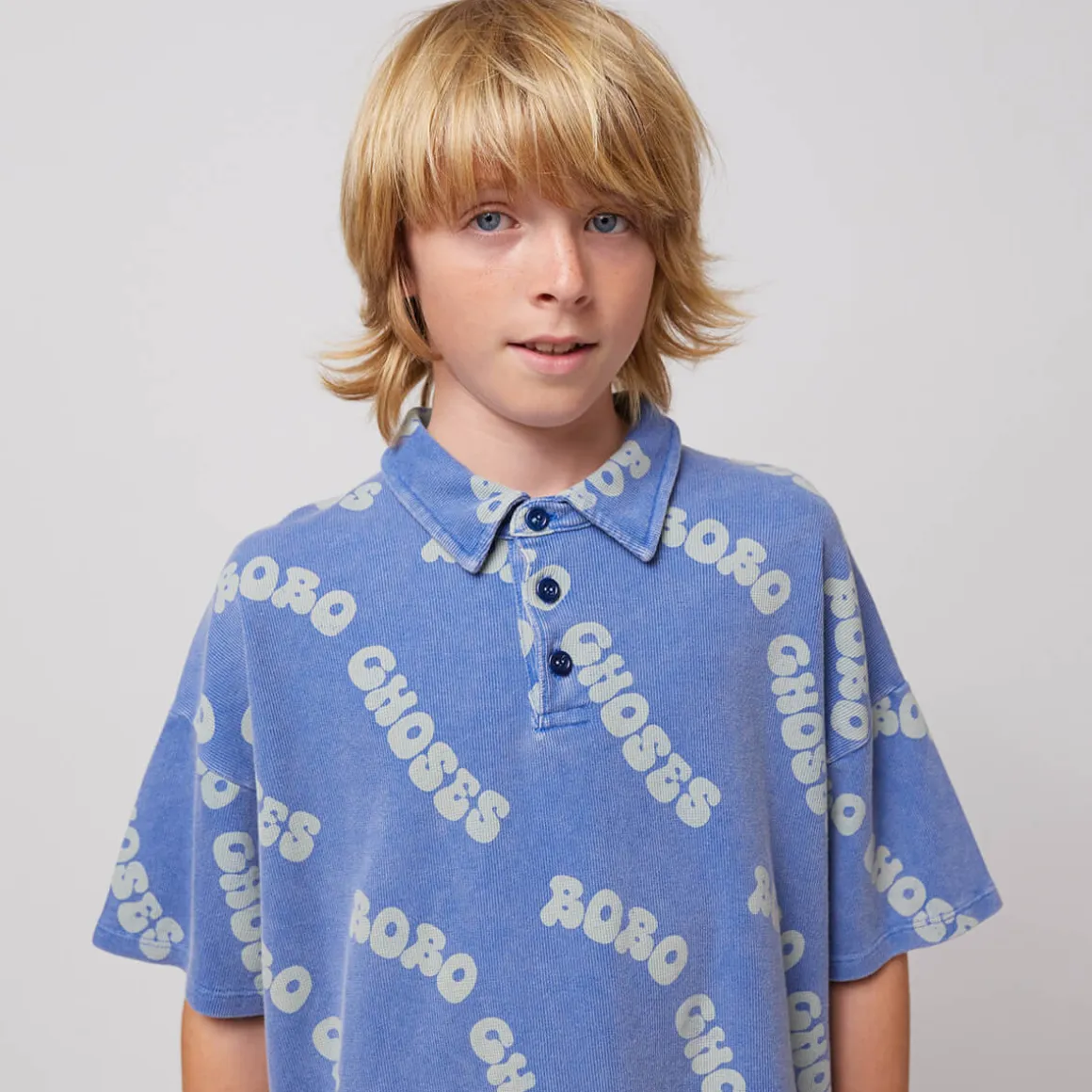 Wavy Bobo Choses All Over Waffle Polo Shirt by Bobo Choses