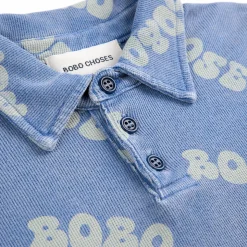 Wavy Bobo Choses All Over Waffle Polo Shirt by Bobo Choses