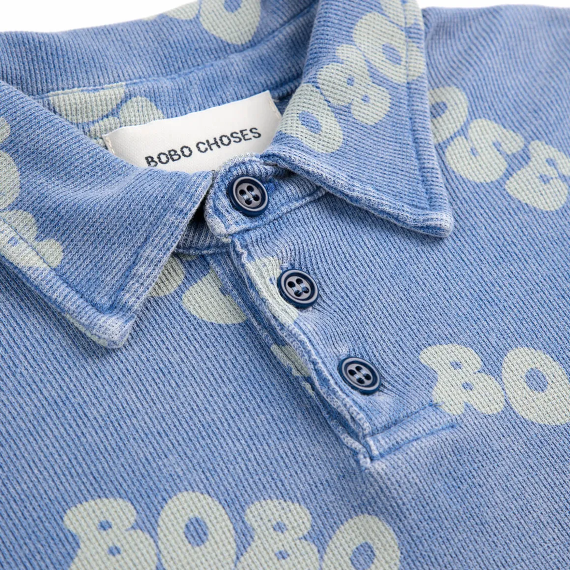 Wavy Bobo Choses All Over Waffle Polo Shirt by Bobo Choses