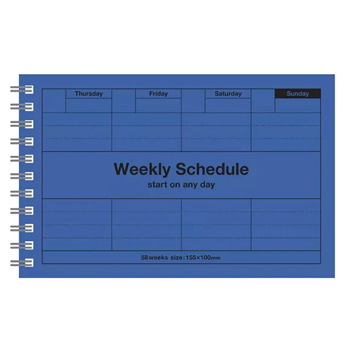 Weekly Schedule Undated in Blue by Marks Inc.
