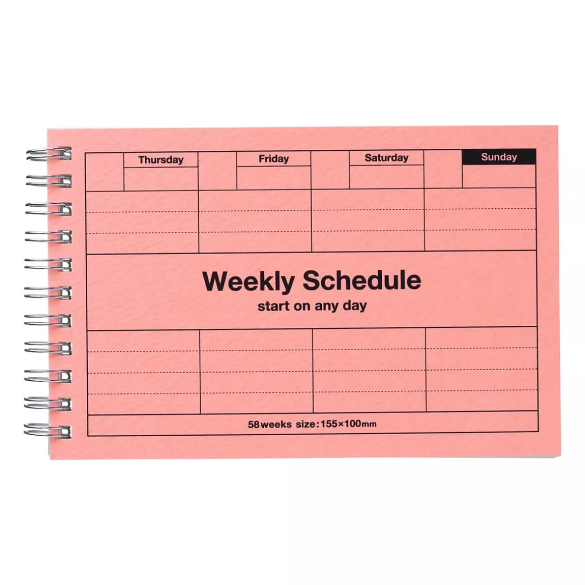 Weekly Schedule Undated in Neo Pink by Marks Inc.