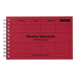 Weekly Schedule Undated in Red by Marks Inc.