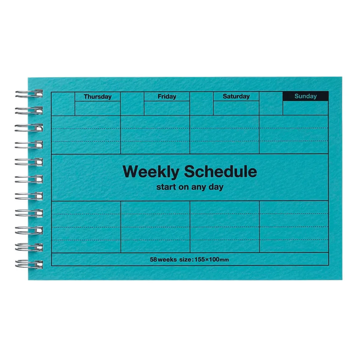 Weekly Schedule Undated in Turquoise by Marks Inc.