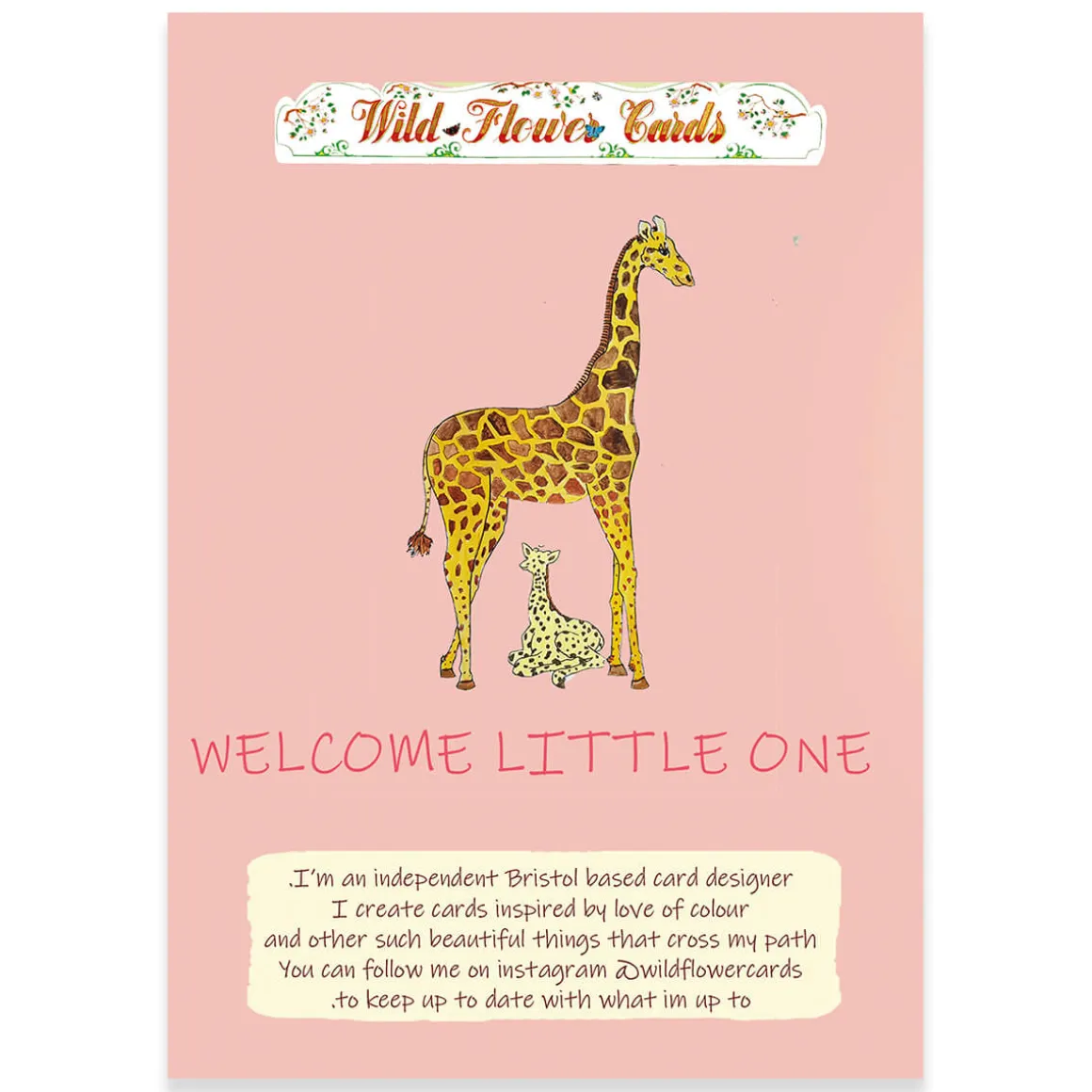 Welcome Little One Giraffe Greetings Card By Wildflower Cards