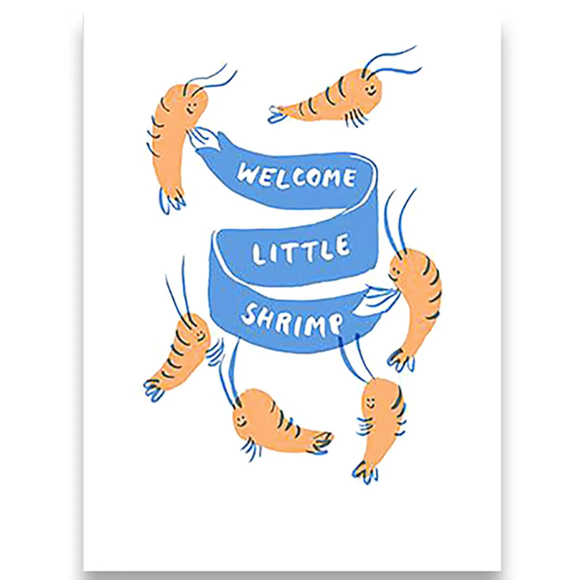 Welcome Little Shrimp Greetings Card by Egg Press for 1973