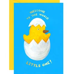 Welcome To The World Chick Greetings Card by Ickaprint