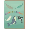 Whales Greetings Card by Elena Essex for Earlybird Designs