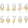 White And Gold Birthday Number Candles by Talking Tables