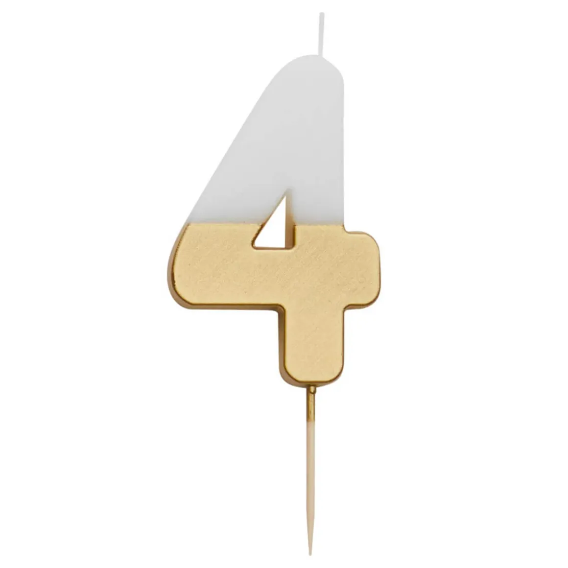 White And Gold Birthday Number Candles by Talking Tables