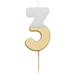White And Gold Birthday Number Candles by Talking Tables