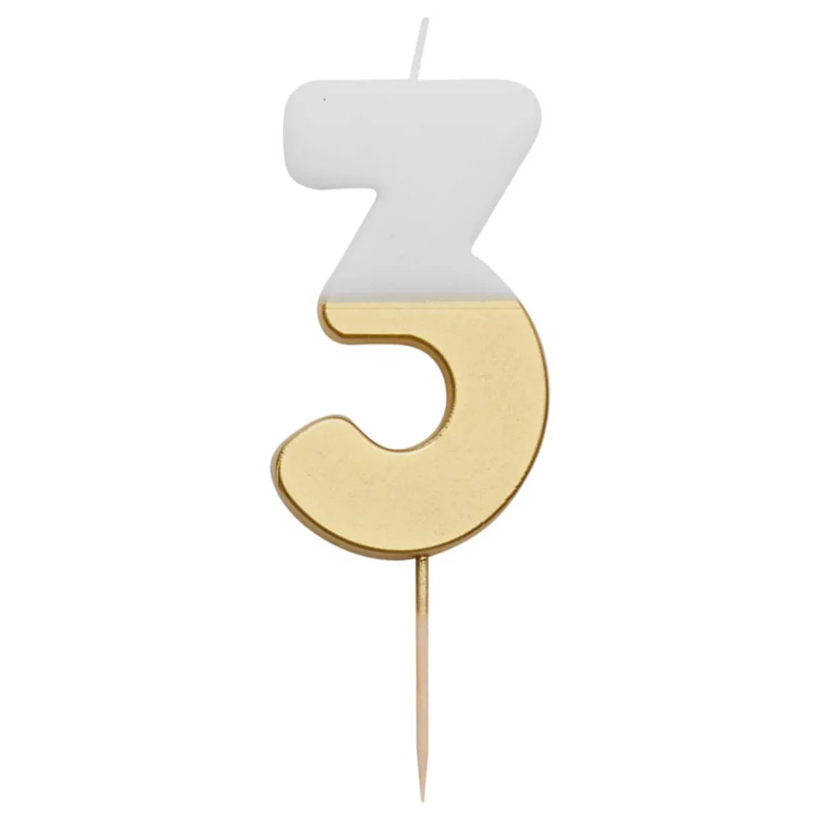 White And Gold Birthday Number Candles by Talking Tables