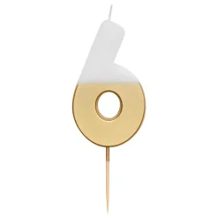 White And Gold Birthday Number Candles by Talking Tables