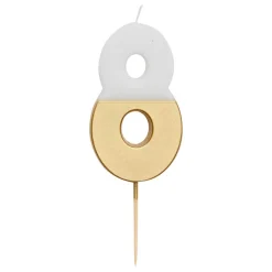 White And Gold Birthday Number Candles by Talking Tables
