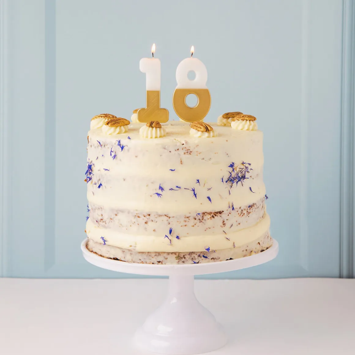 White And Gold Birthday Number Candles by Talking Tables