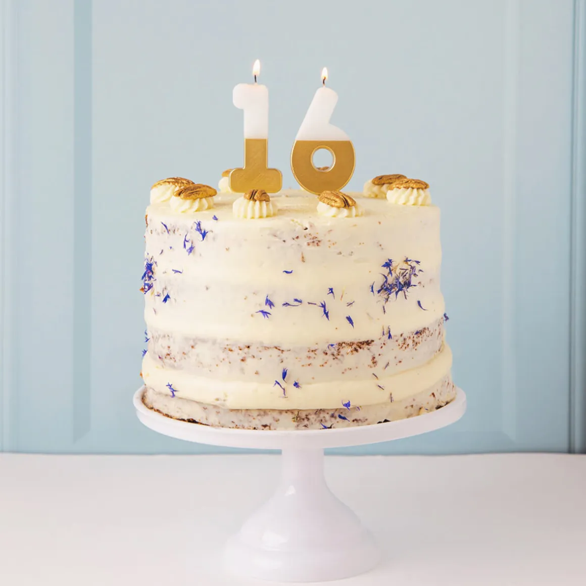 White And Gold Birthday Number Candles by Talking Tables
