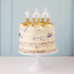 White And Gold Birthday Number Candles by Talking Tables