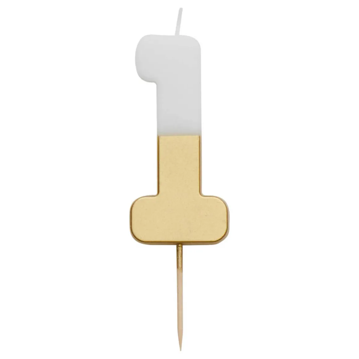 White And Gold Birthday Number Candles by Talking Tables