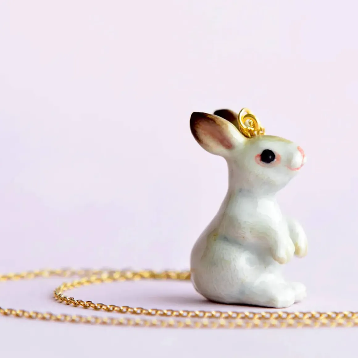 White Rabbit Ceramic Pendant by Camp Hollow