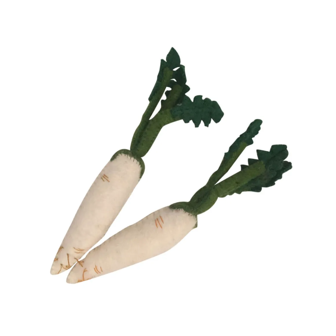 White Radish Vegetable Felt Toy by Papoose Toys