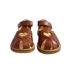 Wide Fit Heart Starter Sandals in Tan by Angulus