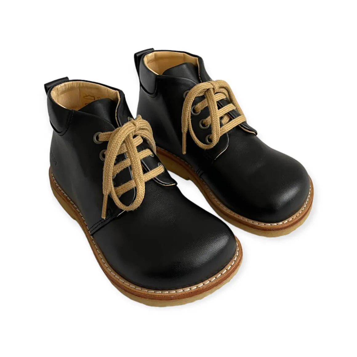 Wide Fit Lace Up Desert Boots in Black by Angulus